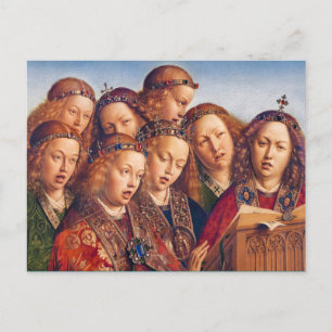 Jan van Eyck Singing angels Ghent altarpiece Postcard