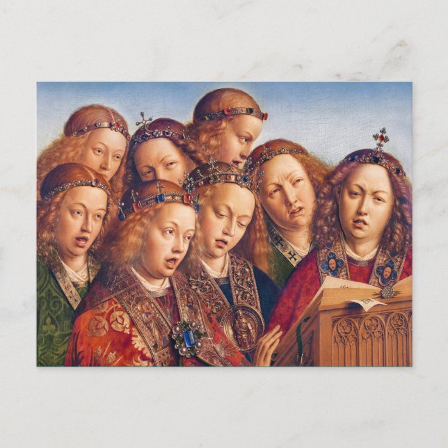 Jan van Eyck Singing angels Ghent altarpiece Postcard (Front)