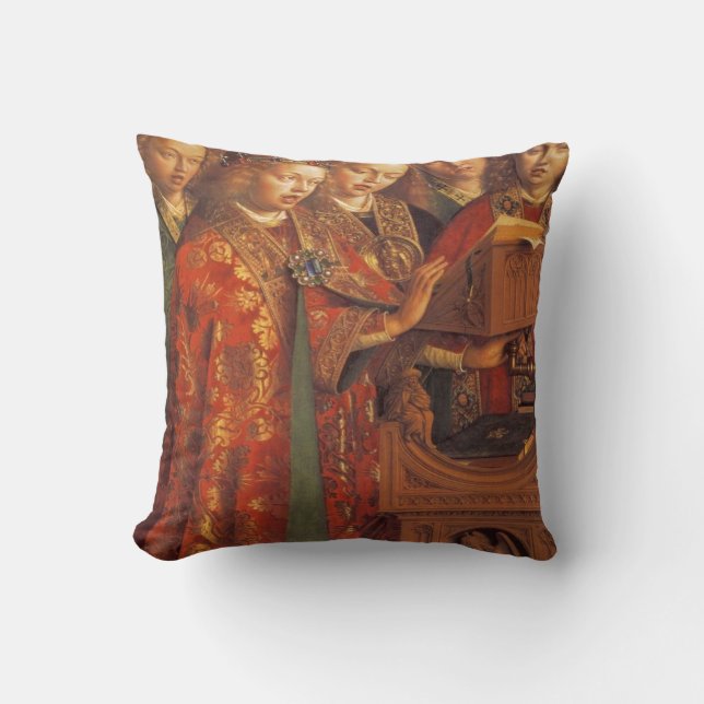 Jan Van Eyck - The Ghent Altarpiece -Singing Angel Cushion (Front)