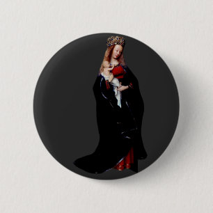 Jan van Eyck - The Madonna in the Church Fine Art 6 Cm Round Badge