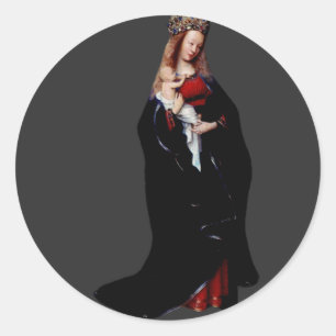 Jan van Eyck - The Madonna in the Church Fine Art Classic Round Sticker