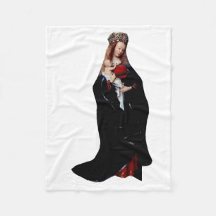 Jan van Eyck - The Madonna in the Church Fine Art Fleece Blanket