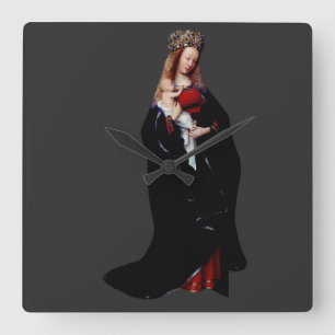 Jan van Eyck - The Madonna in the Church Fine Art Square Wall Clock