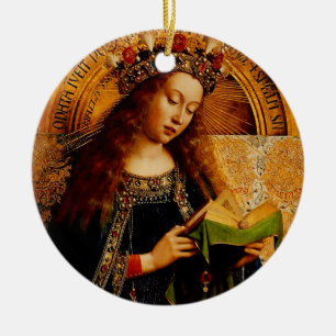 Jan van Eyck - Virgin Mary Fine Art Collection Ceramic Tree Decoration