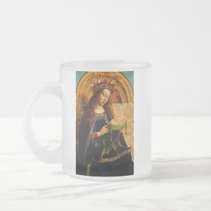 Jan van Eyck - Virgin Mary Fine Art Collection Frosted Glass Coffee Mug