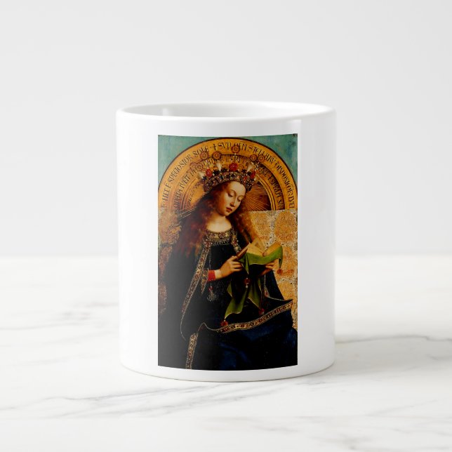 Jan van Eyck - Virgin Mary Fine Art Collection Large Coffee Mug (Front)