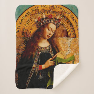 Jan van Eyck - Virgin Mary Fine Art Collection Sherpa Blanket