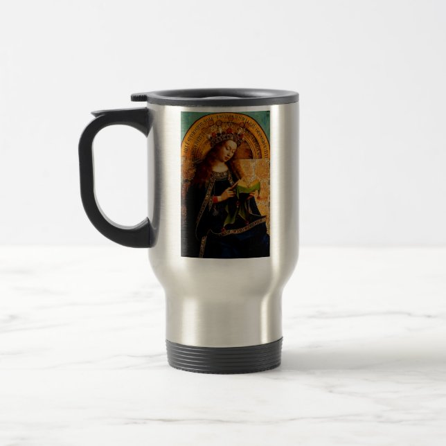 Jan van Eyck - Virgin Mary Fine Art Collection Travel Mug (Left)