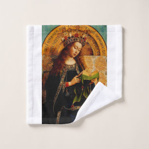 Jan van Eyck - Virgin Mary Fine Art Collection Wash Cloth