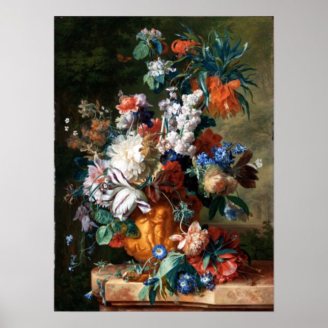 Jan van Huysum Bouquet of Flowers in an Urn Poster (Front)