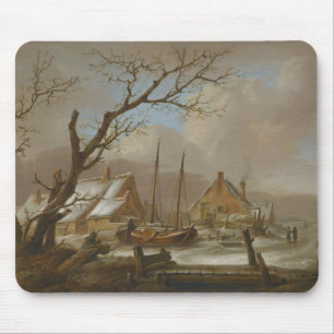 Jan van Os - A Winter Landscape Mouse Mat