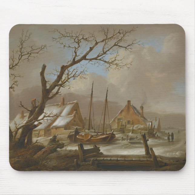 Jan van Os - A Winter Landscape Mouse Mat (Front)