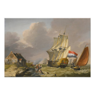 Jan van Os - Shipping In A Storm Off The Coast Photo Print