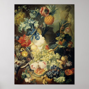 Jan Van Os - Still Life With Flowers, Fruit Poster