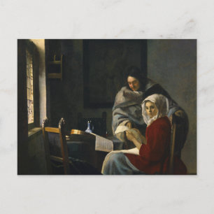 Jan Vermeer - Girl Interrupted at Her Music Postcard