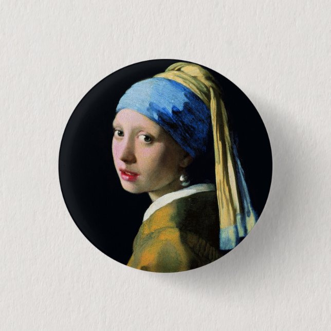 Jan Vermeer Girl With A Pearl Earring Baroque Art 3 Cm Round Badge (Front)