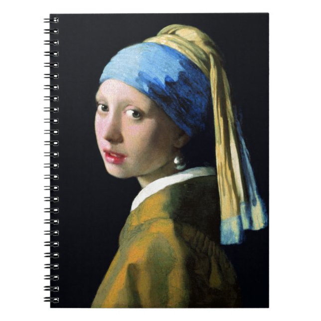 Jan Vermeer Girl With A Pearl Earring Baroque Art Notebook (Front)