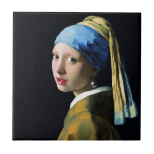 Jan Vermeer Girl With A Pearl Earring Baroque Art Tile