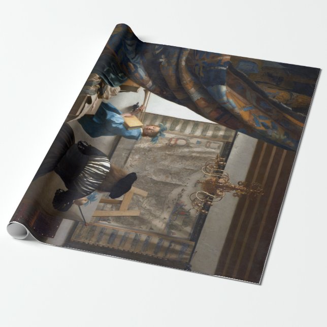 Jan Vermeer The Art of Painting Wrapping Paper (Unrolled)