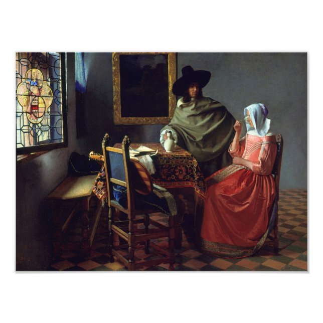 Jan Vermeer - The Glass of Wine Photo Print (Front)