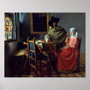 Jan Vermeer - The Glass of Wine Poster