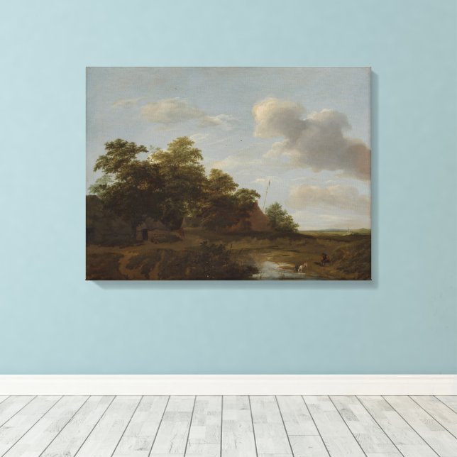 Jan Vermeer van Haarlem, Landscape with a Farm Canvas Print (Insitu(Wood Floor))