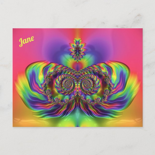 JANE ~ 3D Design Pattern ~ Multi Colors Postcard (Front)