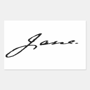 Jane as in Jane Austen, signature Rectangular Sticker