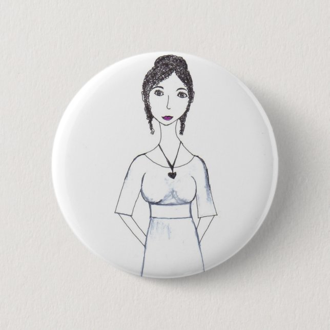 Jane Austen 6 Cm Round Badge (Front)