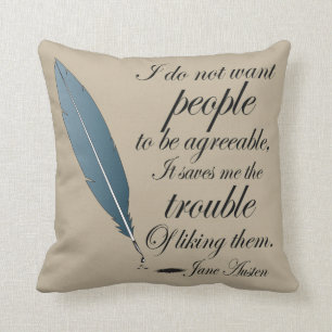 Jane Austen Agreeable People Quote Cushion