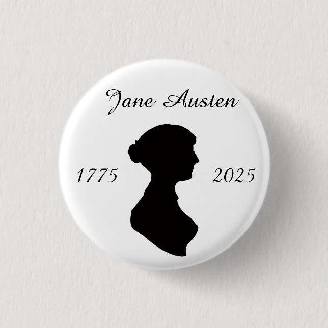 Jane Austen at 250 3 Cm Round Badge (Front)