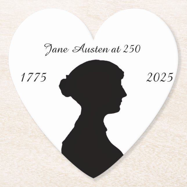 Jane Austen at 250 Paper Coaster (Front)