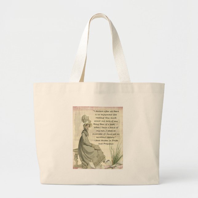 Jane Austen Book Lovers Large Tote Bag (Front)
