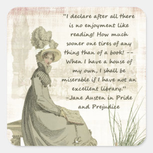 Jane Austen Book Lovers Square Sticker