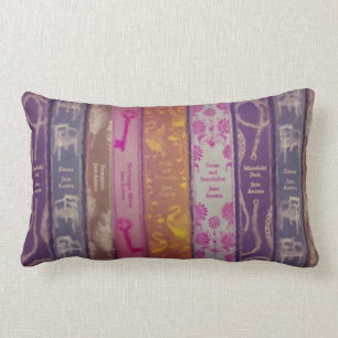 Jane Austen Books Lumbar Pillow