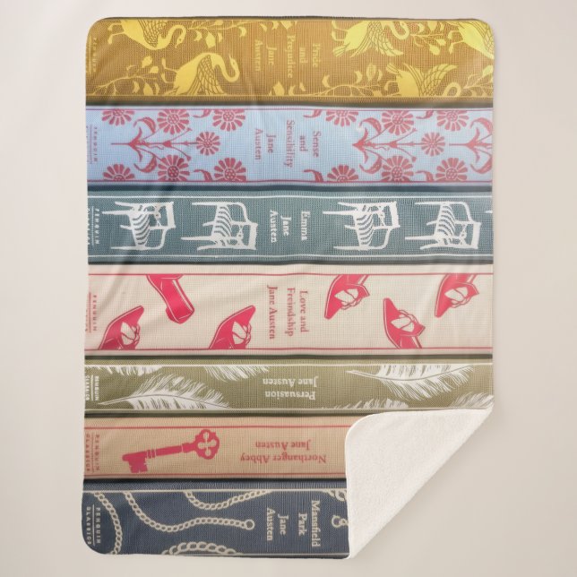 Jane Austen Books Throw Blanket (Front)