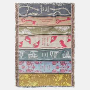 Jane Austen Books Throw Blanket