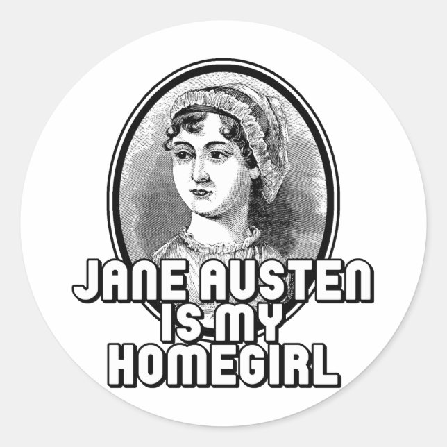 Jane Austen Classic Round Sticker (Front)