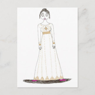 Jane Austen Creepy Gold Postcard