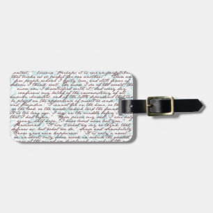 Jane Austen Damask Luggage Tag