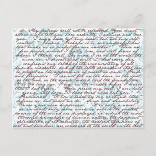 Jane Austen Damask Postcard