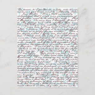 Jane Austen Damask Postcard