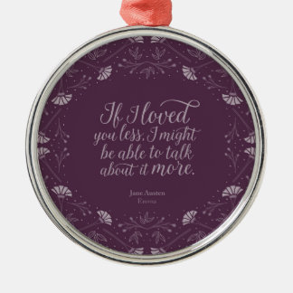 Jane Austen Emma Book Purple Floral Love Quote Metal Tree Decoration