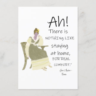 Jane Austen Emma Home Comforts Quote Invitation