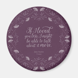 Jane Austen Emma Purple Floral Love Magnet