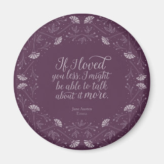 Jane Austen Emma Purple Floral Love Magnet