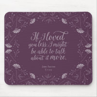 Jane Austen Emma Purple Floral Love Quote