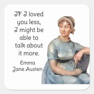 Jane Austen Emma quote Square Sticker