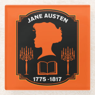 Jane Austen English Novelist Glass Coaster