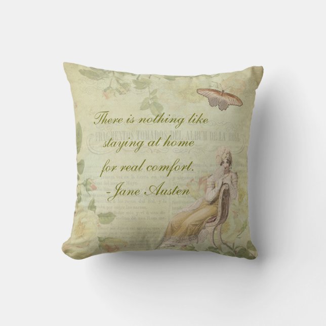 Jane Austen Floral Pillow (Front)